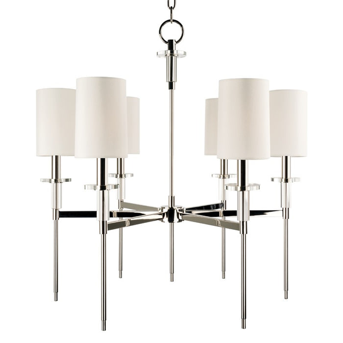 Hudson Valley 8516-PN Six Light Chandelier, Polished Nickel