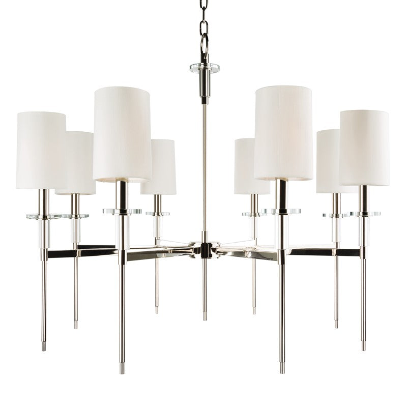 Hudson Valley 8518-PN Eight Light Chandelier, Polished Nickel