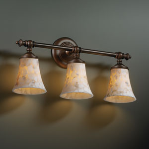 Justice Designs ALR-8523-20-DBRZ Three Light Bath Bar, Dark Bronze