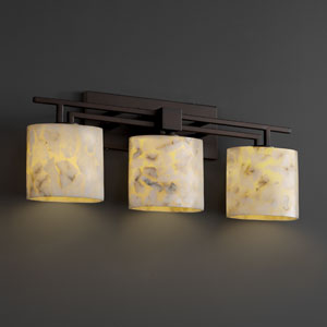 Justice Designs ALR-8703-30-DBRZ Three Light Bath Bar, Dark Bronze