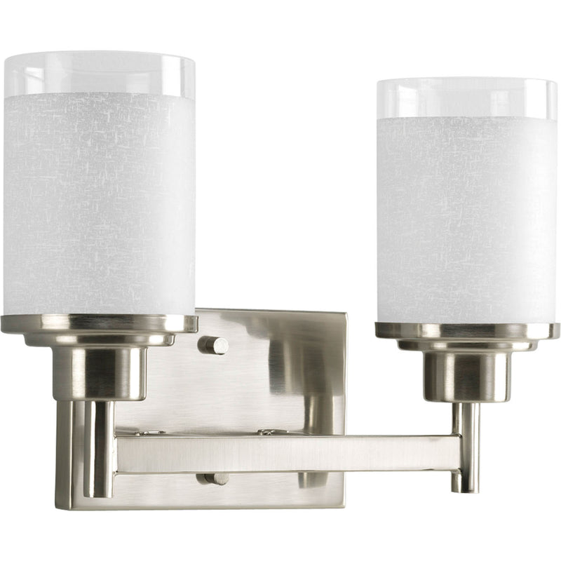 Progress Lighting P2977-09 Two Light Bath, Brushed Nickel