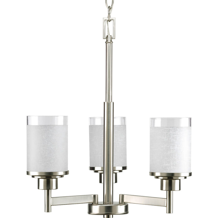 Progress Lighting P4458-09 Three Light Chandelier, Brushed Nickel
