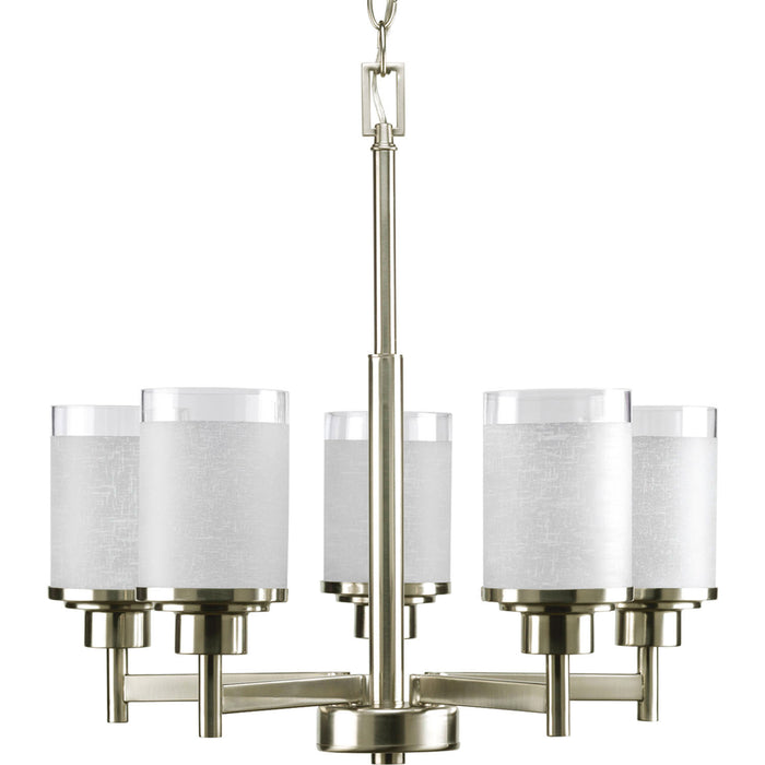 Progress Lighting P4459-09 Five Light Chandelier, Brushed Nickel