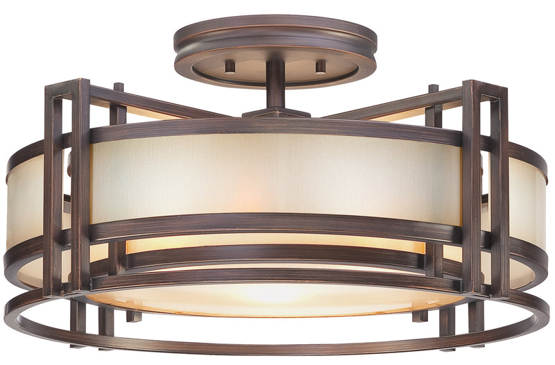 Metropolitan N6964-1-267B Three Light Semi Flush Mount, Cimmaron Bronze