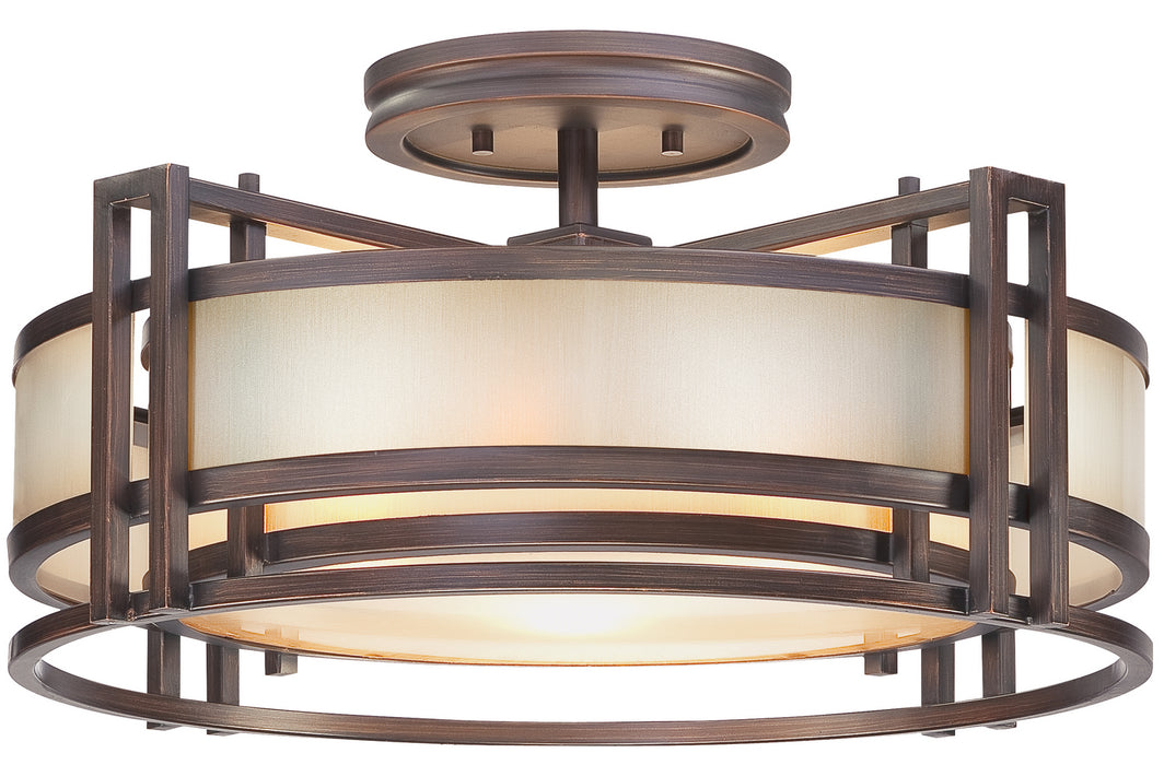 Metropolitan N6964-1-267B Three Light Semi Flush Mount, Cimmaron Bronze