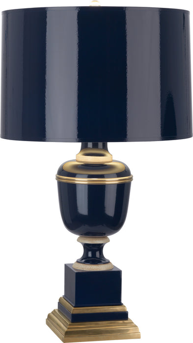 Robert Abbey 2500 One Light Table Lamp, Midnight Blue Lacquered Paint w/Natural Brass/Ivory Crackle