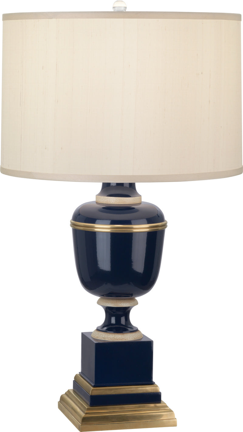 Robert Abbey 2500X One Light Table Lamp, Midnight Blue Lacquered Paint w/Natural Brass/Ivory Crackle