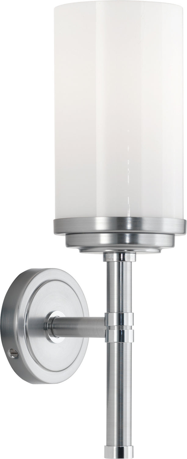 Robert Abbey C1324 One Light Wall Sconce, Brushed Chrome w/Polished Chrome