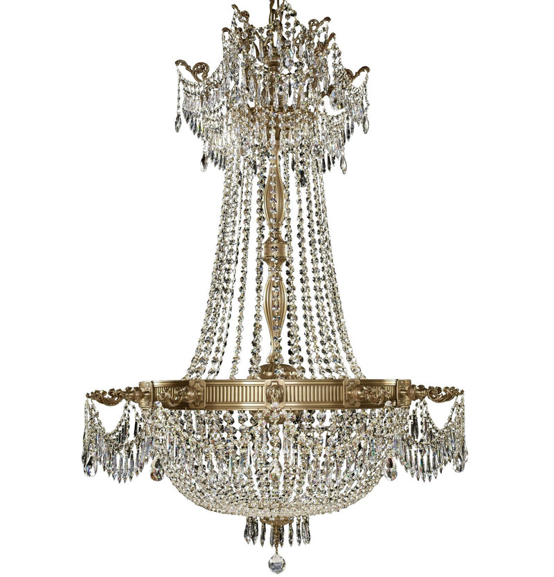 American Brass & Crystal CH8124-P-03G 12 Light Chandelier, French Gold Glossy