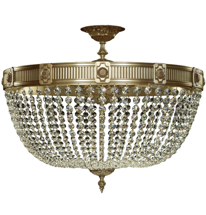 American Brass & Crystal FM8004-P-03G 12 Light Flush Mount, French Gold Glossy