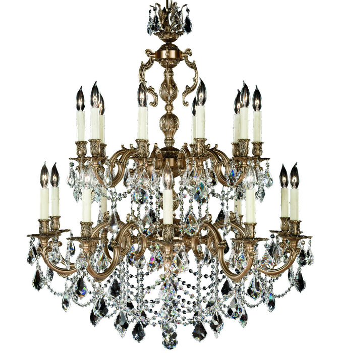 American Brass & Crystal CH9581-A-02G-PI 20 Light Chandelier, Antique Black Glossy