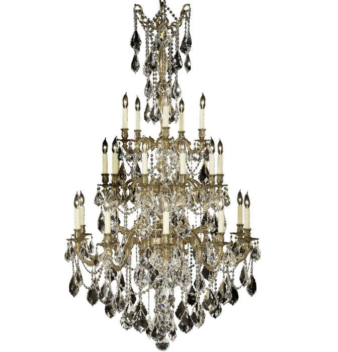 American Brass & Crystal CH9826-A-02G-PI 25 Light Chandelier, Antique Black Glossy