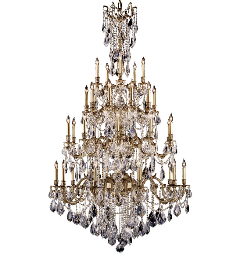 American Brass & Crystal CH9827-A-03G-ST 35 Light Chandelier, French Gold Glossy