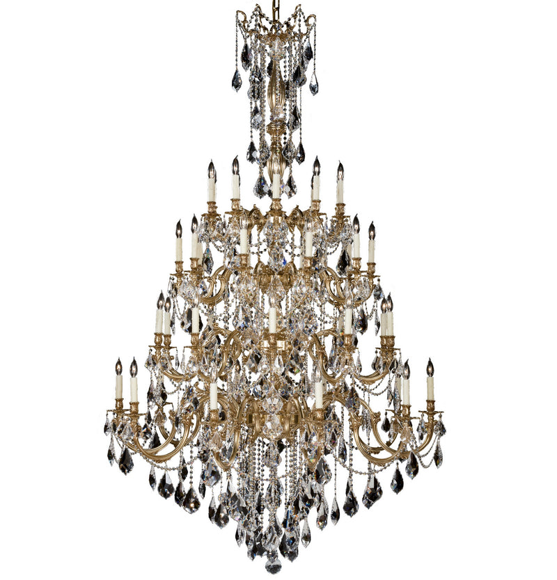 American Brass & Crystal CH9828-A-01G-PI 40 Light Chandelier, Polished Brass w/Umber Inlay