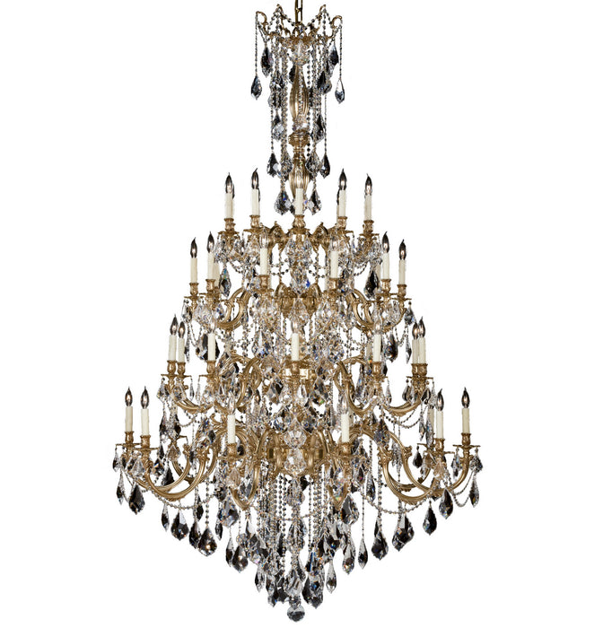 American Brass & Crystal CH9828-A-01G-PI 40 Light Chandelier, Polished Brass w/Umber Inlay