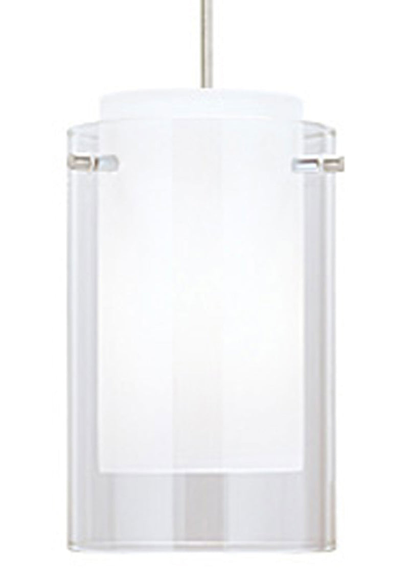 Visual Comfort Modern 700TDECPCS One Light Pendant, Satin Nickel