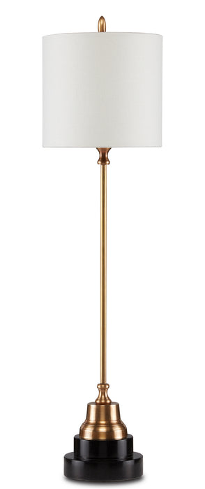 Currey and Company 6472 One Light Table Lamp, Vintage Brass/Black