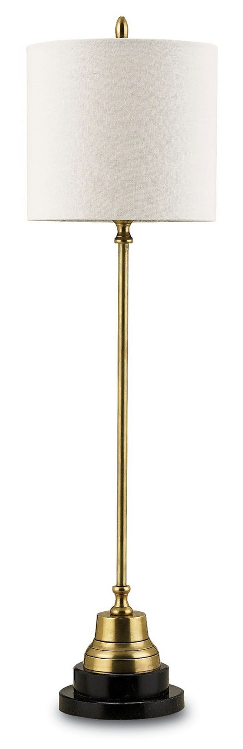 Currey and Company 6472 One Light Table Lamp, Vintage Brass/Black