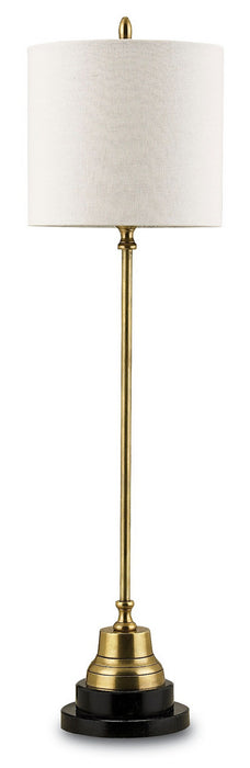 Currey and Company 6472 One Light Table Lamp, Vintage Brass/Black
