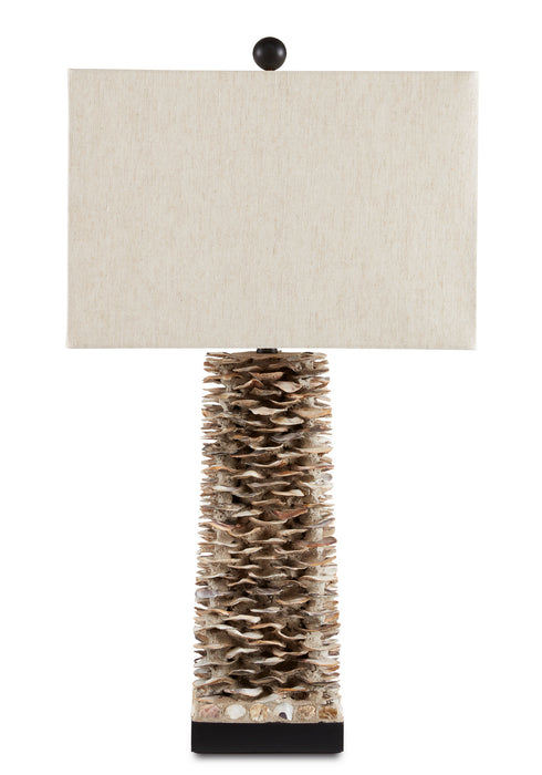 Currey and Company 6862 One Light Table Lamp, Natural/Satin Black