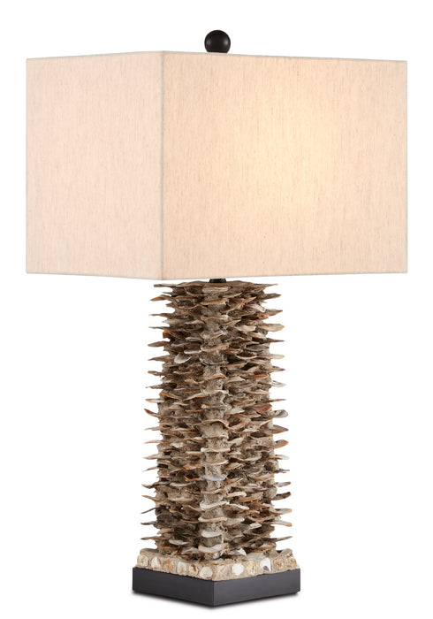 Currey and Company 6862 One Light Table Lamp, Natural/Satin Black