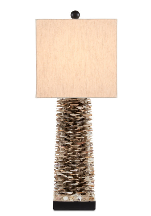 Currey and Company 6862 One Light Table Lamp, Natural/Satin Black