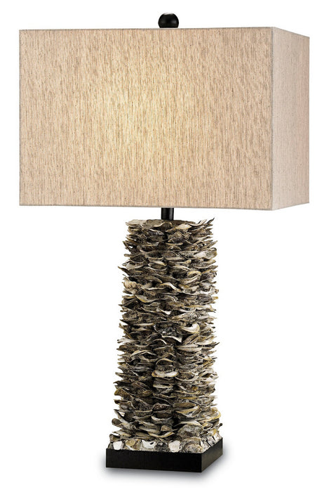 Currey and Company 6862 One Light Table Lamp, Natural/Satin Black
