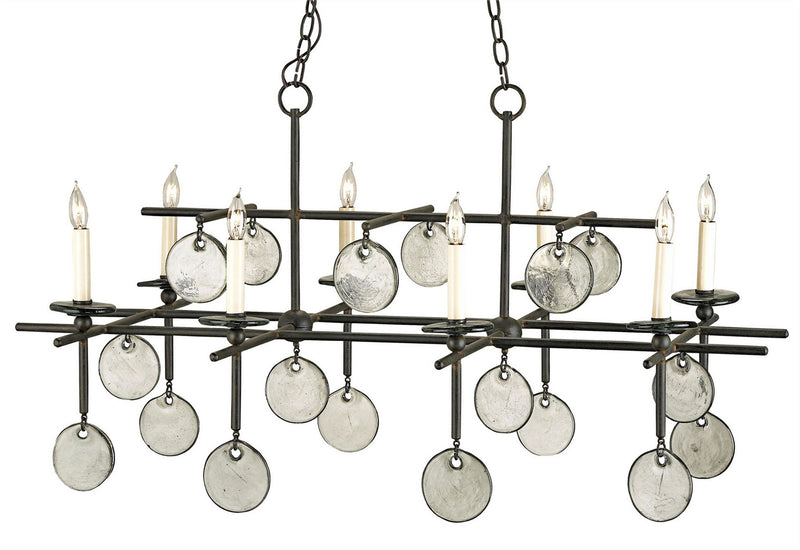 Currey and Company 9124 Eight Light Chandelier, Old Iron