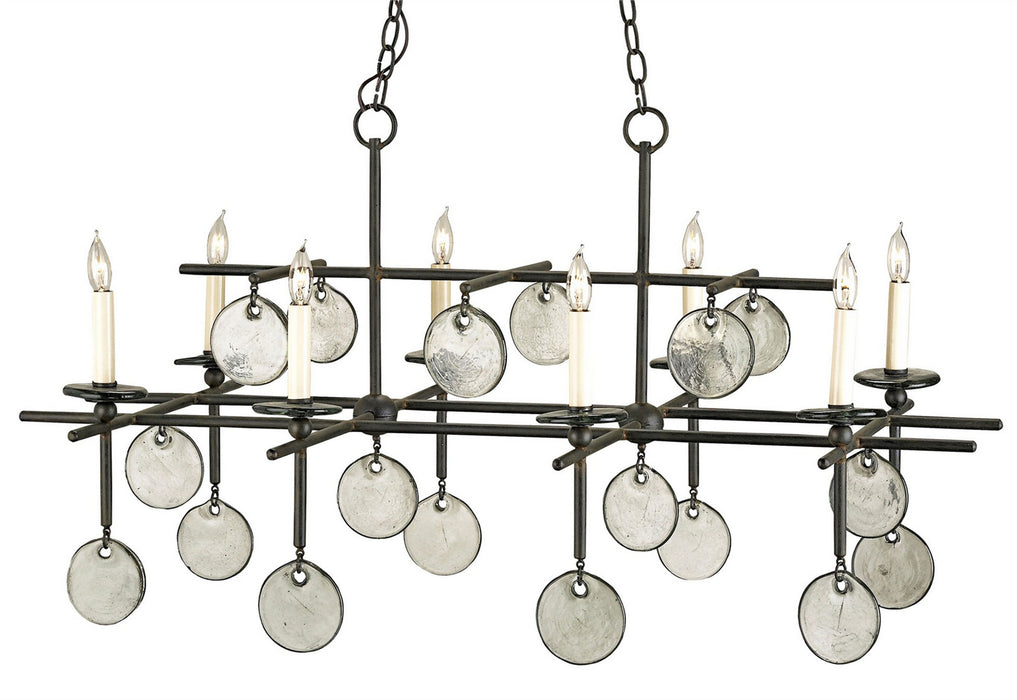 Currey and Company 9124 Eight Light Chandelier, Old Iron