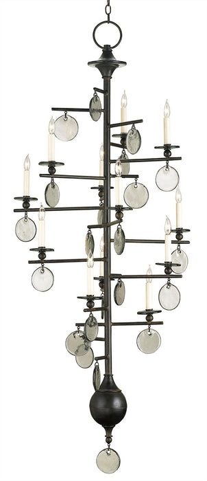 Currey and Company 9125 12 Light Chandelier, Old Iron