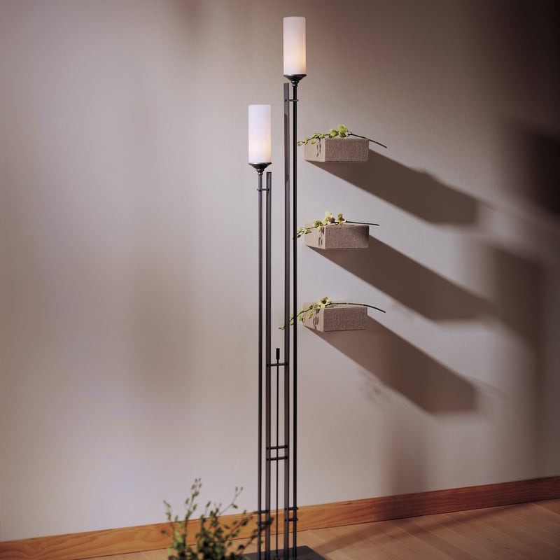 Hubbardton Forge 248416-SKT-20-GG0073 Two Light Floor Lamp, Natural Iron