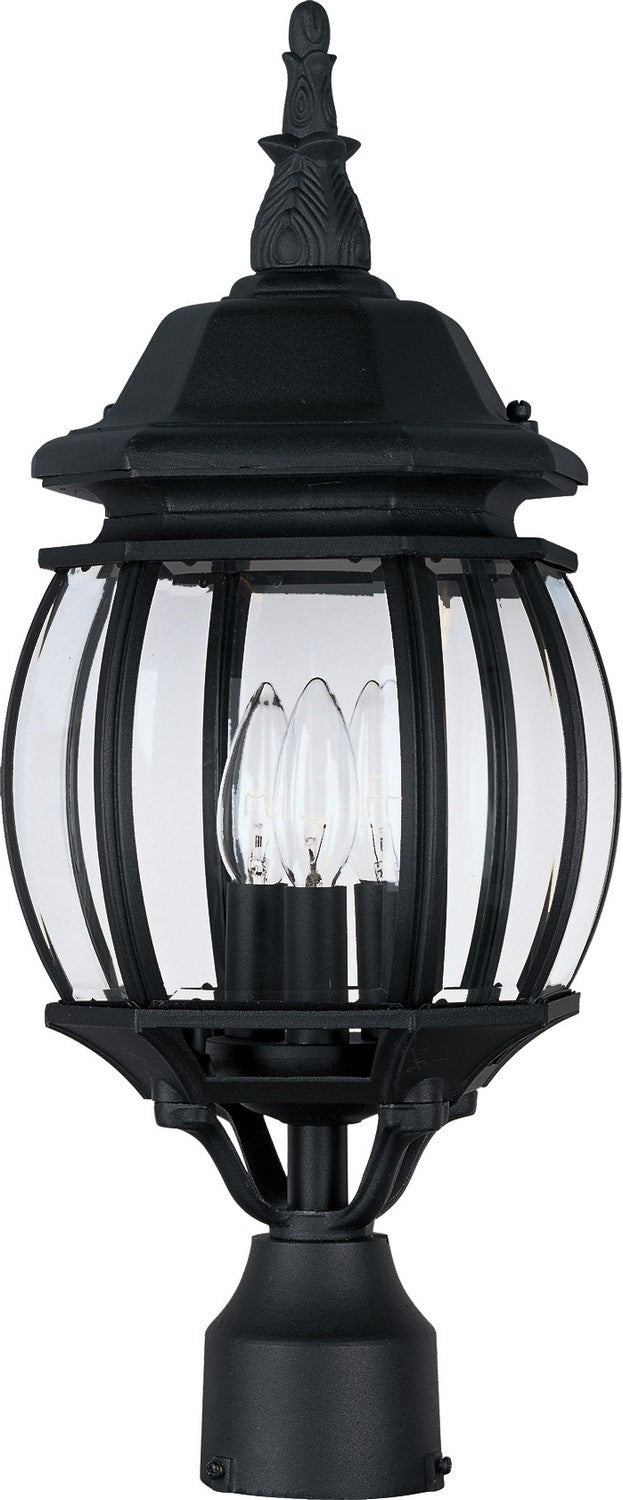 Maxim 1035BK Three Light Outdoor Pole/Post Lantern, Black
