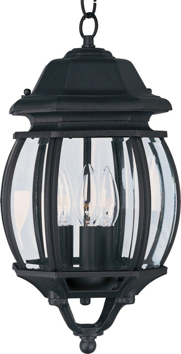 Maxim 1036BK Three Light Outdoor Hanging Lantern, Black