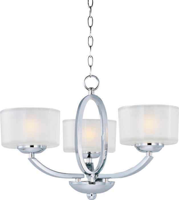 Maxim 19041FTPC Three Light Semi-Flush Mount/Chandelier, Polished Chrome