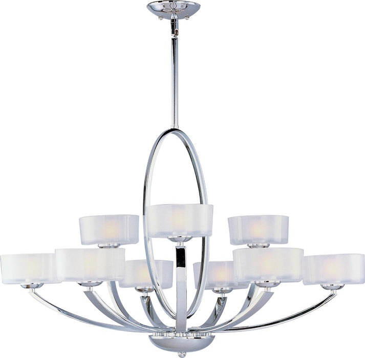 Maxim 19046FTPC Nine Light Chandelier, Polished Chrome