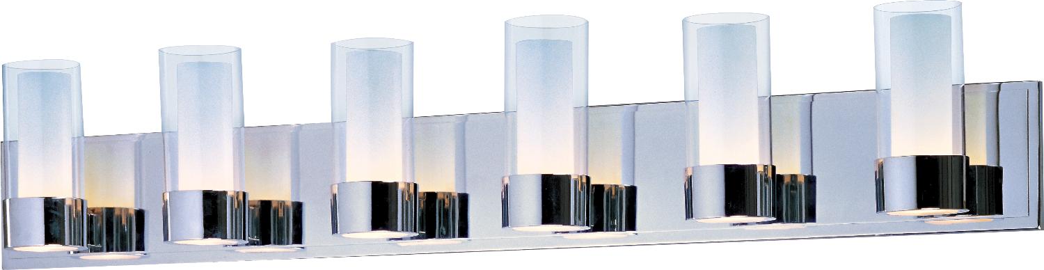 Maxim 23076CLFTPC Six Light Bath Vanity, Polished Chrome