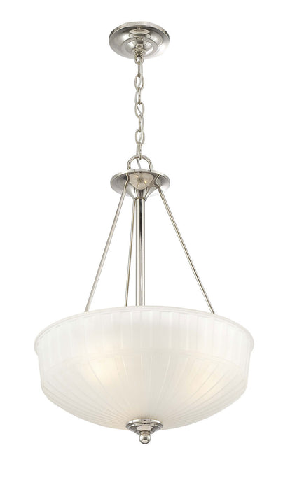 Minka-Lavery 1737-1-613 Three Light Pendant, Polished Nickel