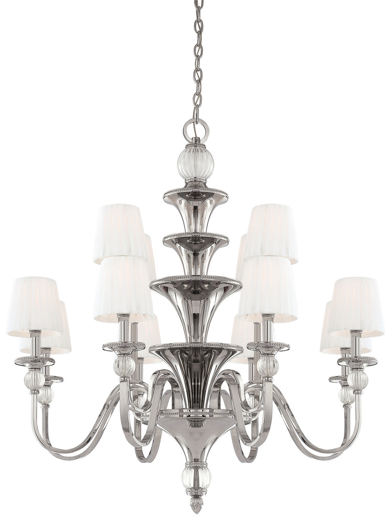 Metropolitan N6611-613 12 Light Chandelier, Polished Nickel