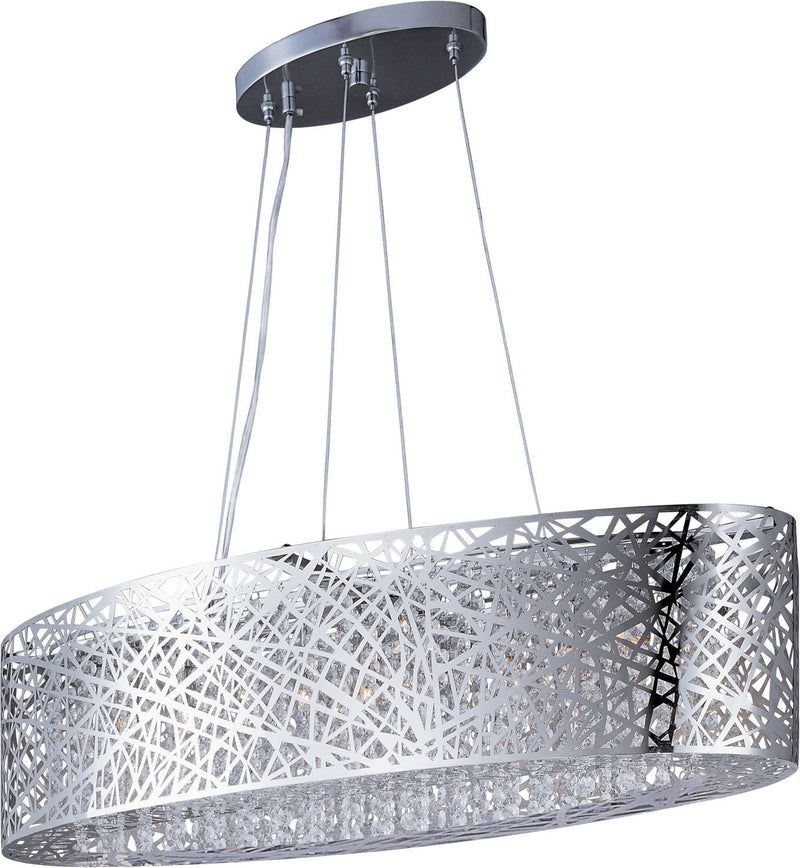 ET2 E21310-10PC Nine Light Pendant, Polished Chrome