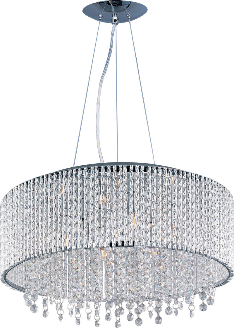 ET2 E23137-10PC Ten Light Pendant, Polished Chrome