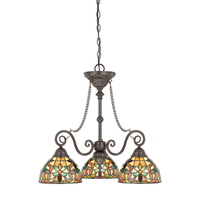 Quoizel TFKM5103VB Three Light Chandelier, Vintage Bronze