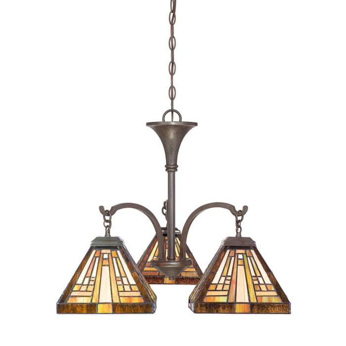 Quoizel TFST5103VB Three Light Chandelier, Vintage Bronze