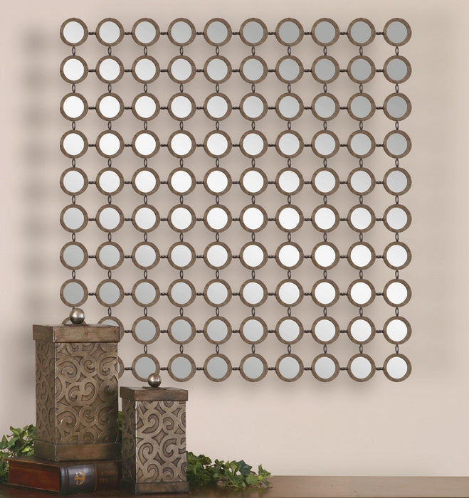 Uttermost 12793 Mirror, Antiqued Silver Champagne Leaf