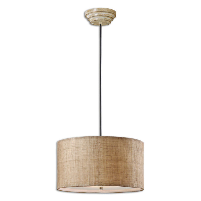 Uttermost 21933 Three Light Pendant, Antiqued Burlap