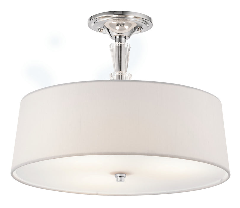 Kichler 42035CH Three Light Semi Flush Mount, Chrome