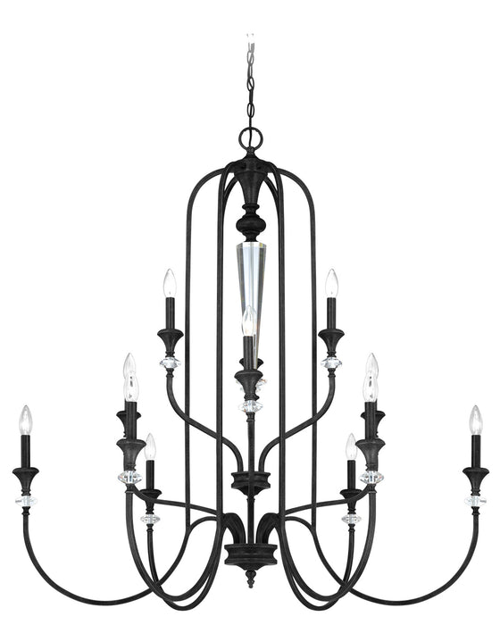 Craftmade 26712-MBS 12 Light Chandelier, Mocha Bronze Silver Wash