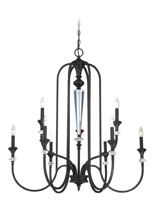 Craftmade 26729-MBS Nine Light Chandelier, Mocha Bronze Silver Wash