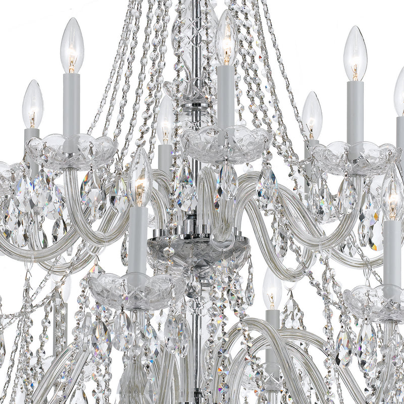Crystorama 1139-CH-CL-MWP 16 Light Chandelier, Polished Chrome