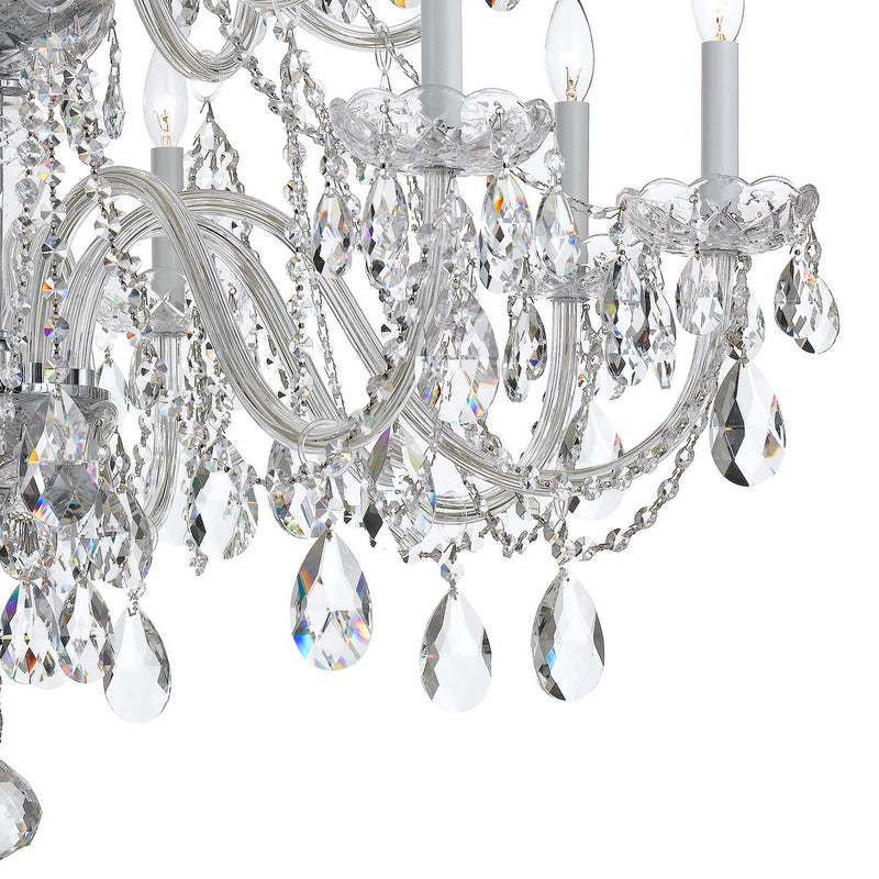 Crystorama 1139-CH-CL-SAQ 16 Light Chandelier, Polished Chrome