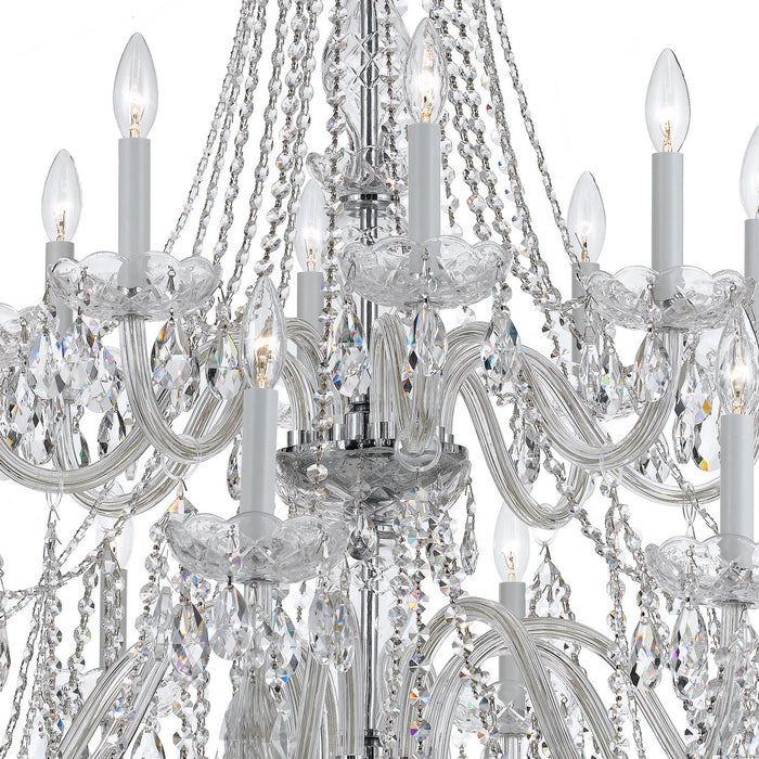 Crystorama 1139-CH-CL-SAQ 16 Light Chandelier, Polished Chrome